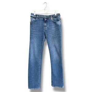 Tramarossa High Rise Belted Straight Leg Jeans Waist 27